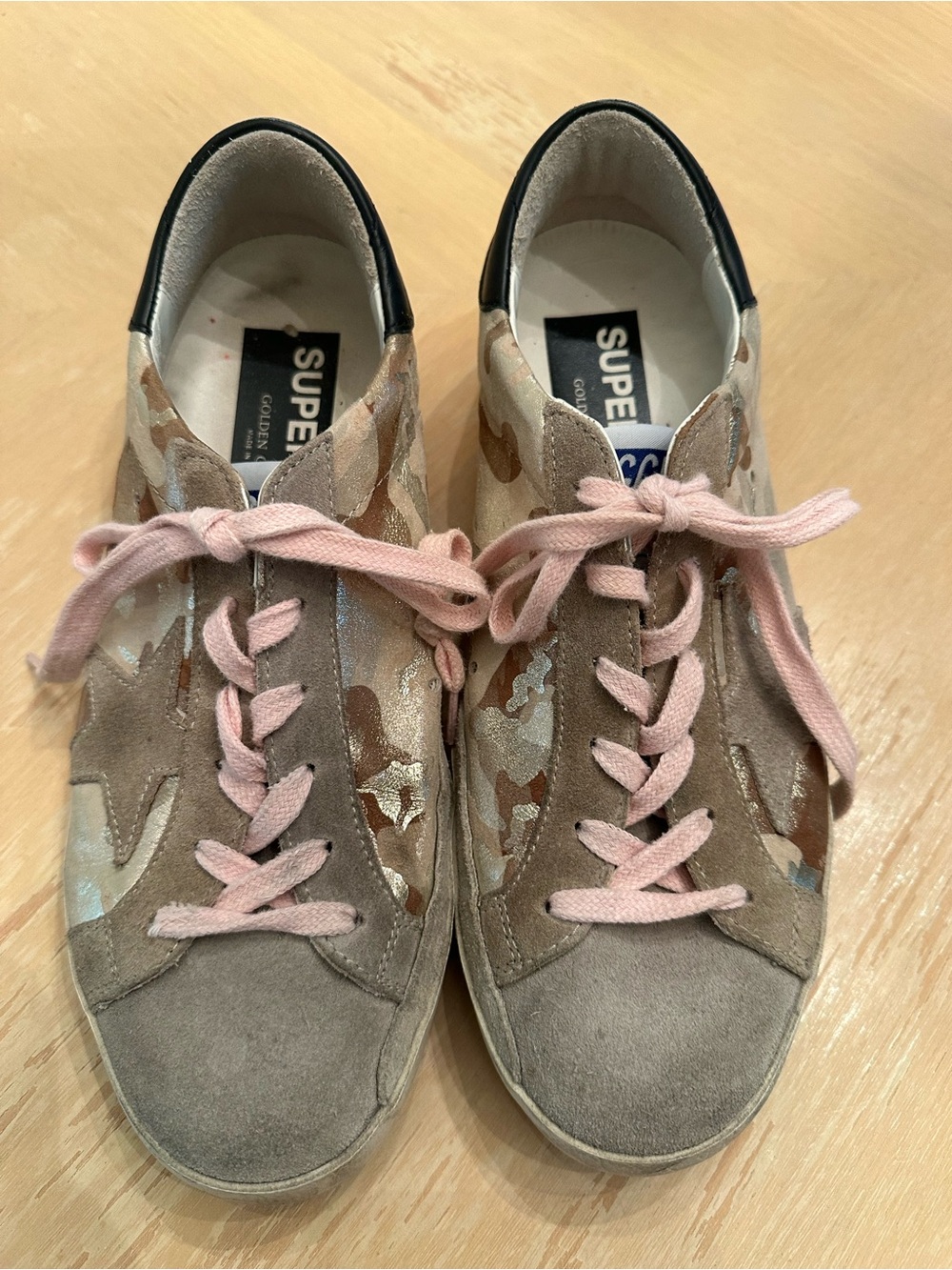 Golden Goose camo Superstar sneakers size 7